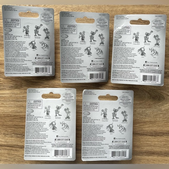 Disney 100 Anniversary Mini Figures Lot of 5 Mickey Minnie Stitch Donald Duck - Picture 2 of 7